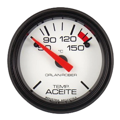Reloj Temperatura de Aceite - Clásico Blanco - Eléctrico 12V 