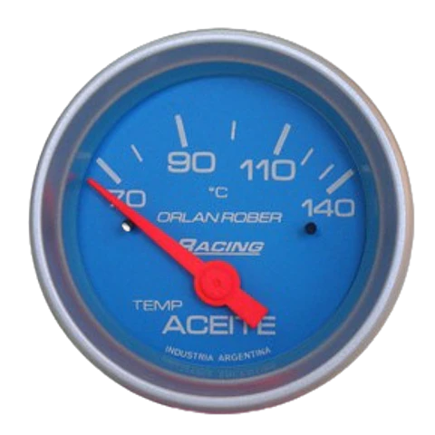 Reloj Temperatura de Aceite - Racing Celeste - Eléctrico 12V 