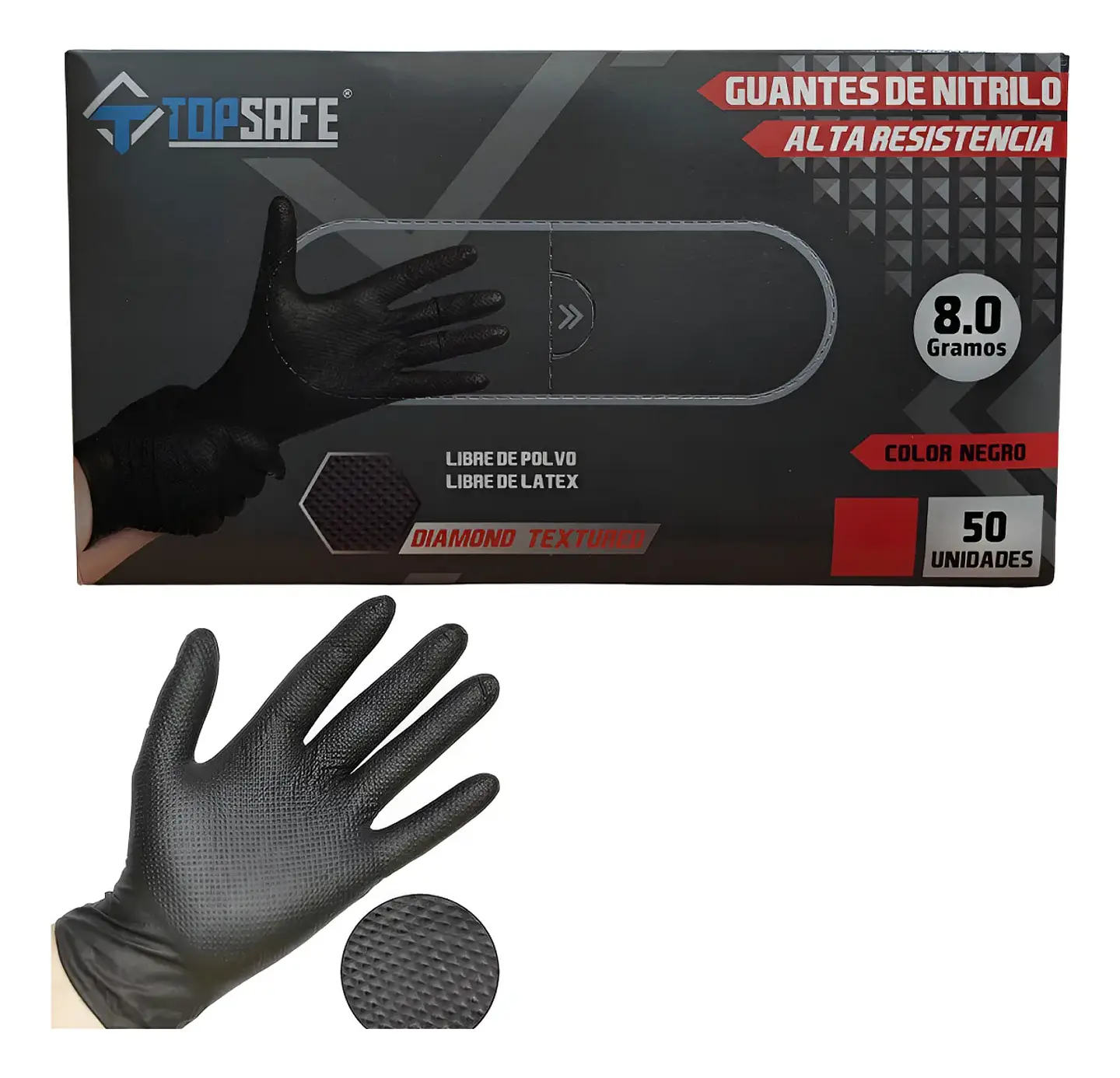 Guantes de Nitrilo 8 gr Negro 1