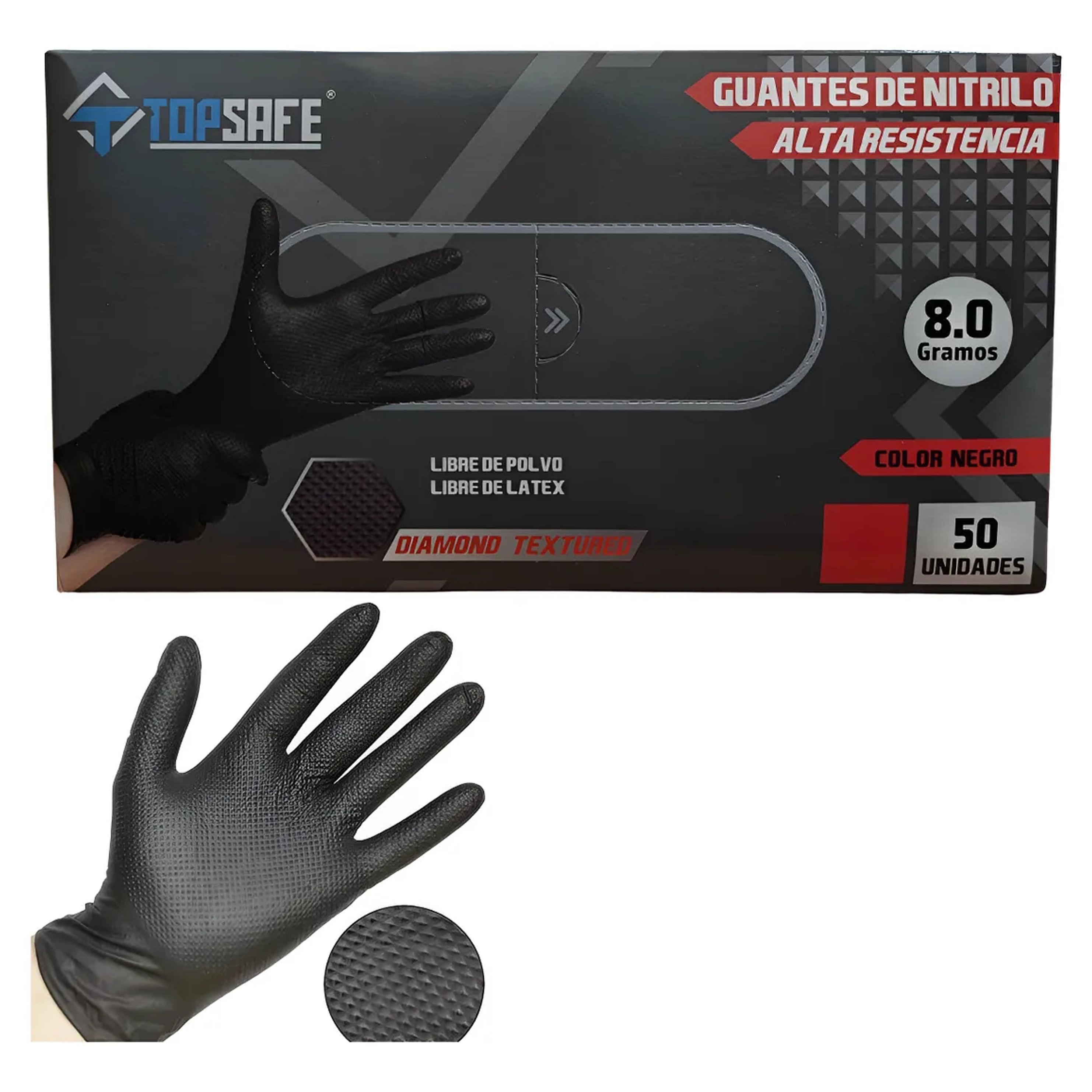Guantes de Nitrilo 8 gr Negro 1