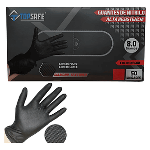 Guantes de Nitrilo 8 gr Negro