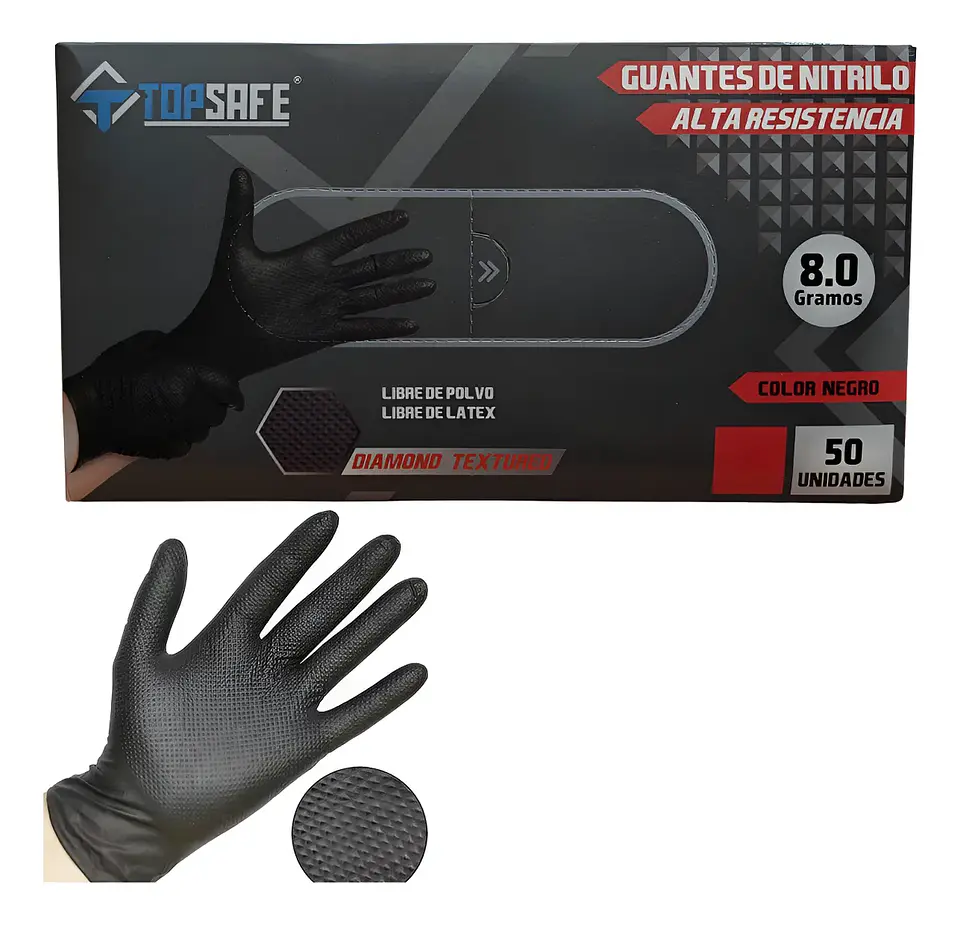 Guantes de Nitrilo 8 gr Negro 1