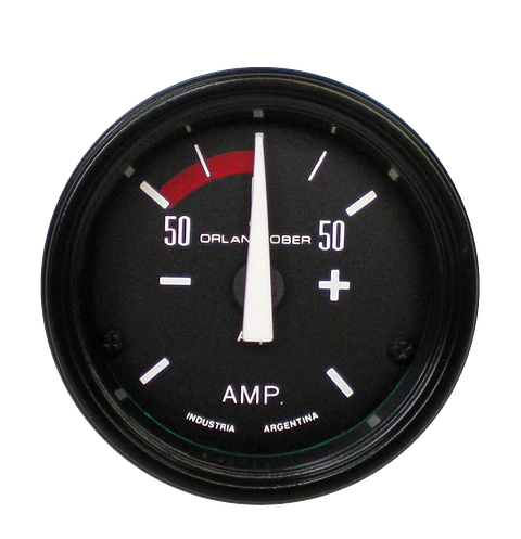 Reloj Amperímetro Negro Clásico 