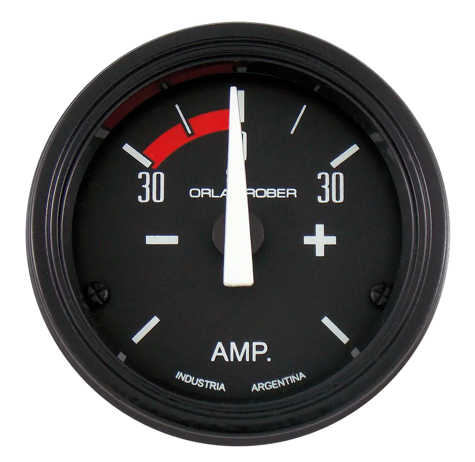 Reloj Amperímetro Negro Clásico  2