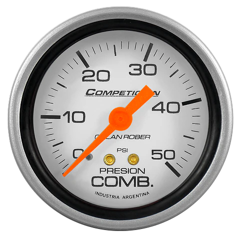 Reloj Presión de Combustible - Gris Competición 50 PSI