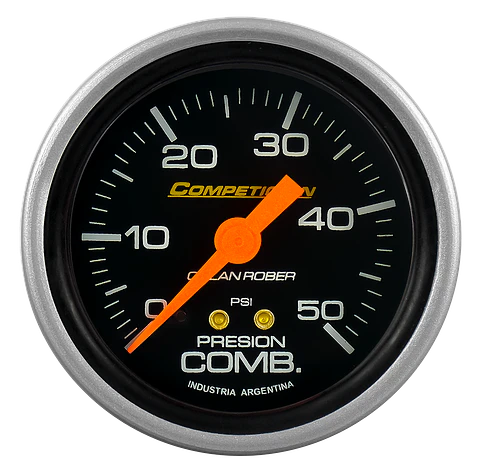 Reloj Presión de Combustible - Negro Competición 50 PSI
