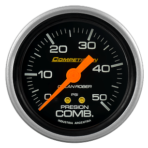 Reloj Presión de Combustible - Negro Competición 50 PSI