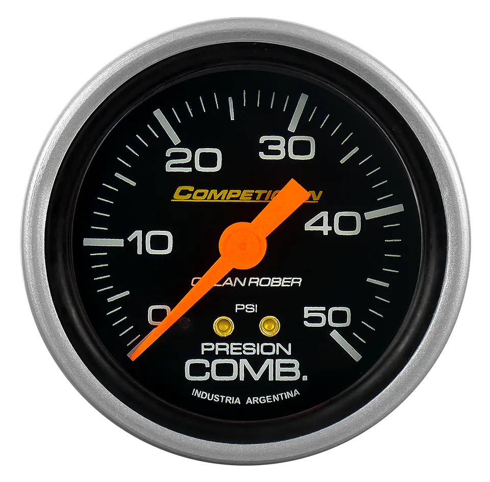 Reloj Presión de Combustible - Negro Competición 50 PSI 1