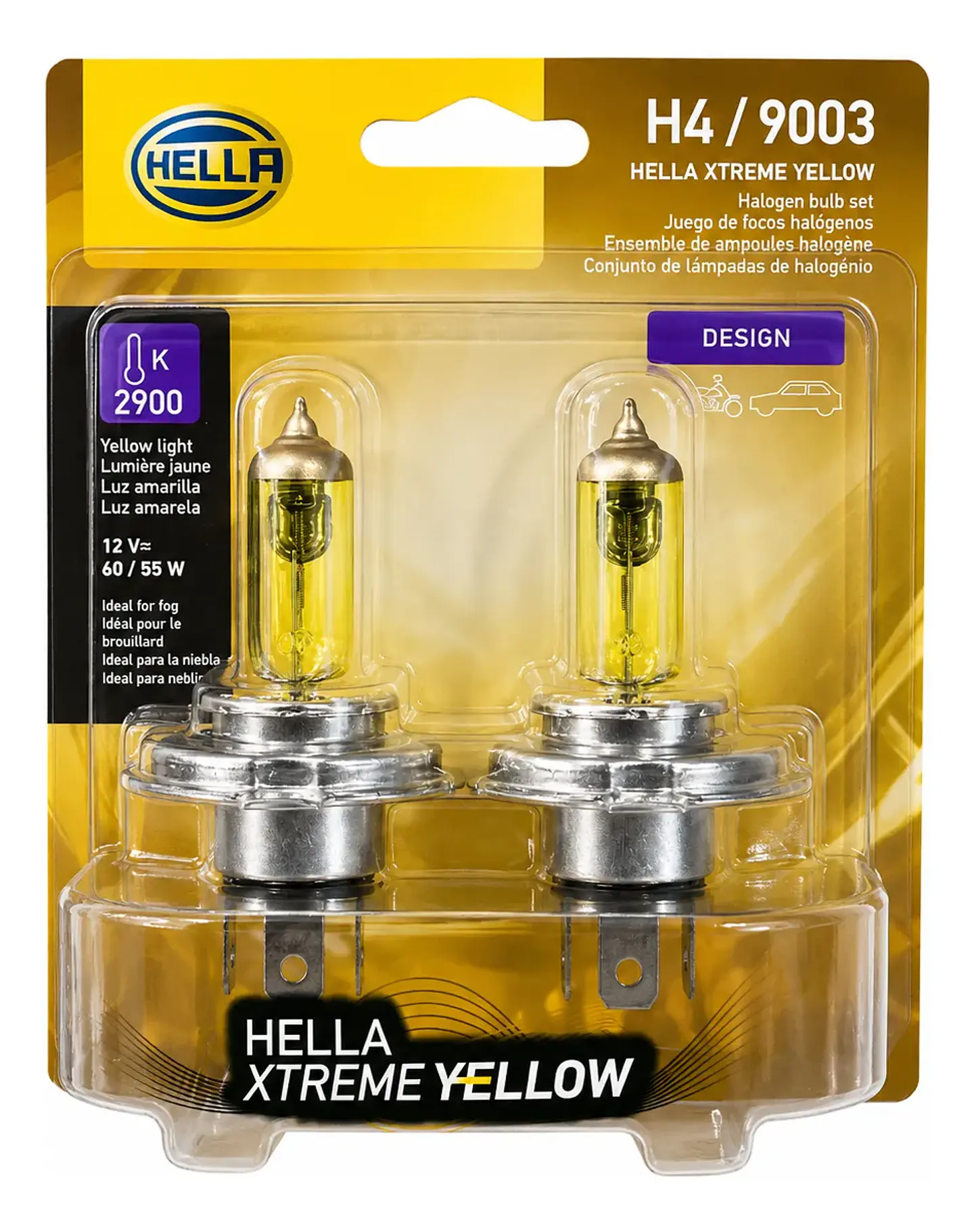 Ampolleta H4/9003 - Hella - Xtreme Yellow  1