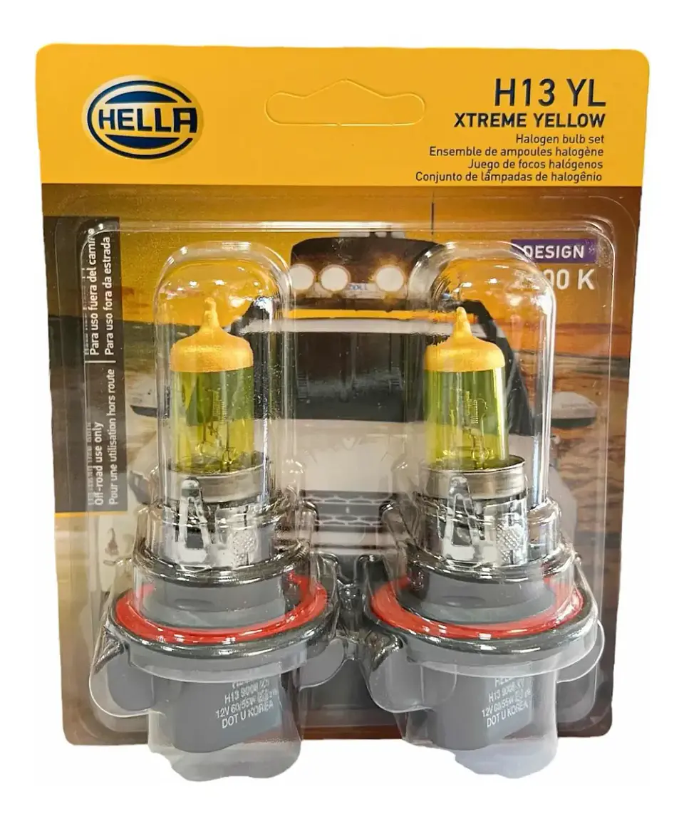Ampolletas H13 - Xtreme Yellow - Hella  1