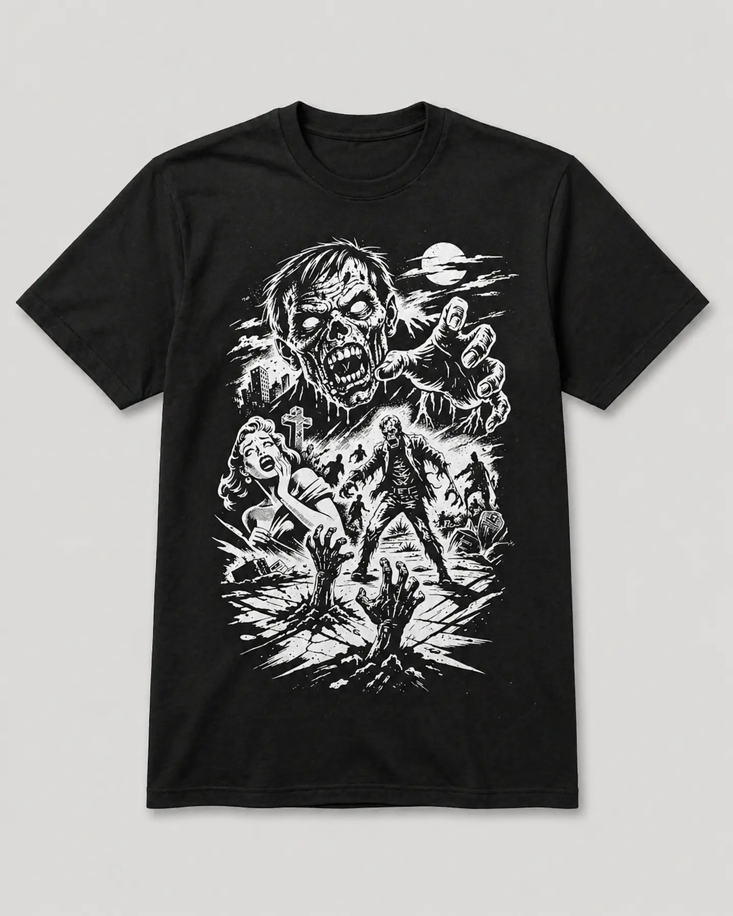 Polera Apocalipsis Zombie Negro 1