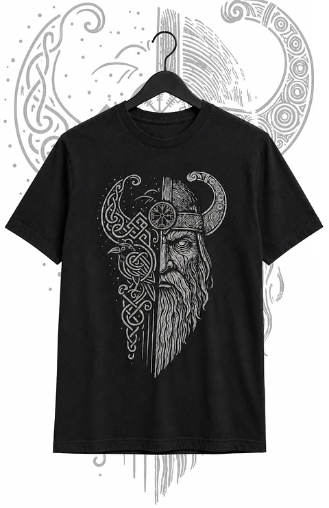Polera Odín "tribal" negro