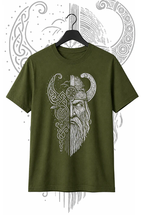 Polera Odín "tribal" verde
