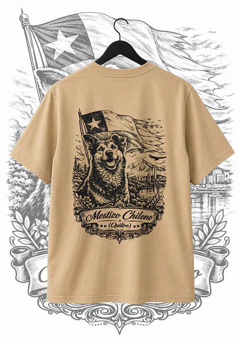 Polera Mestizo Chileno "Quiltro" Beige