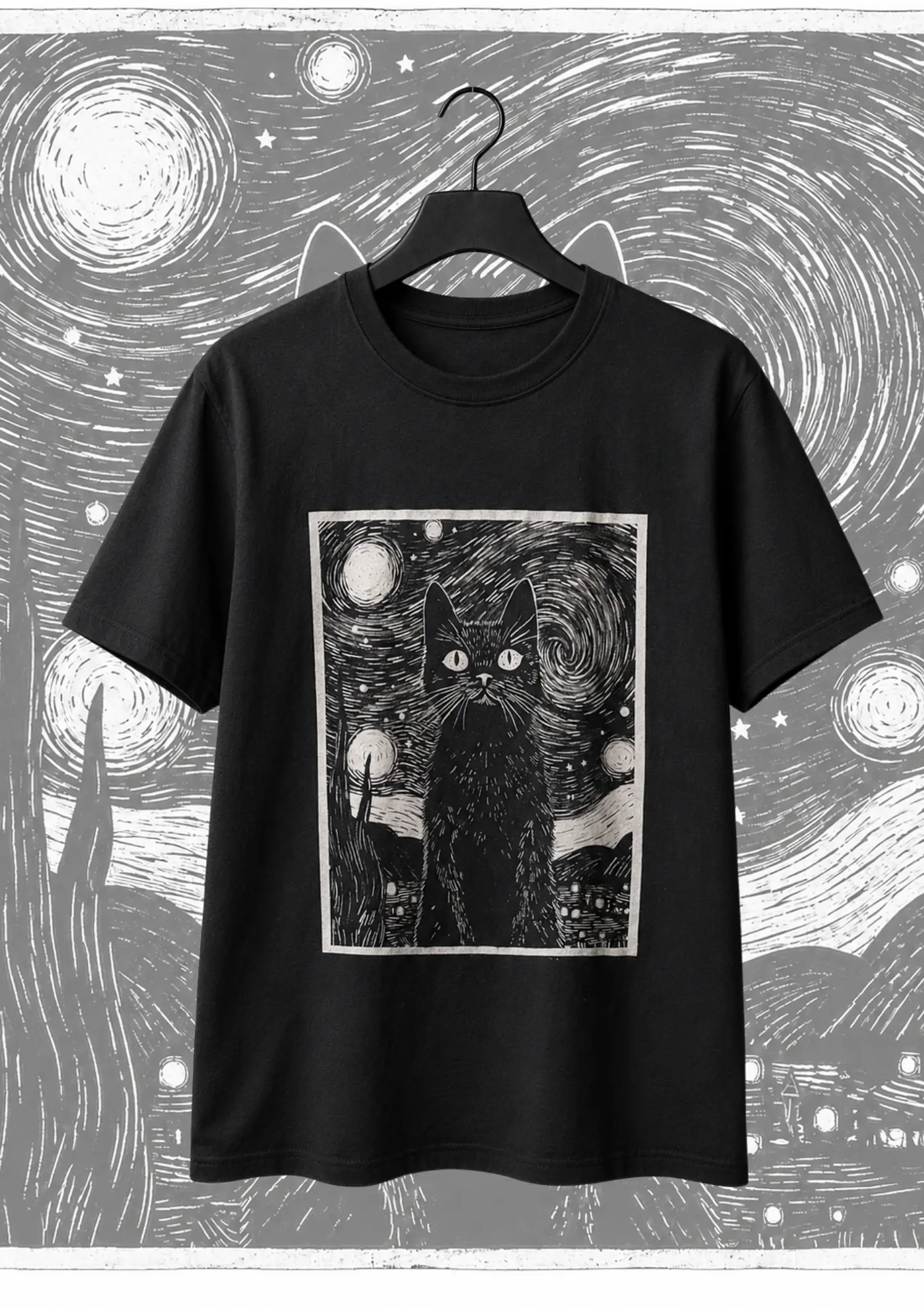 Polera Noche Felina Negro 1