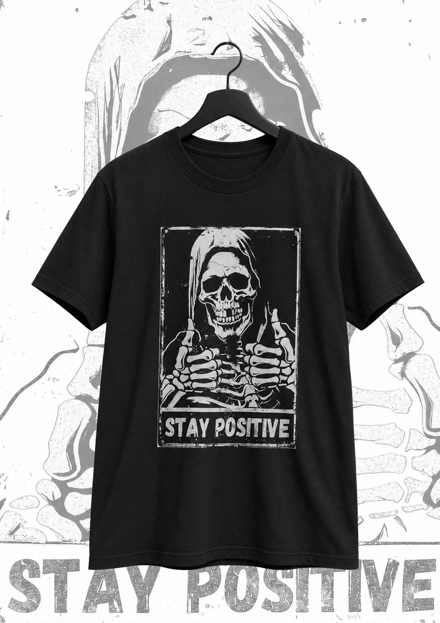 Polera Stay Positive Negro 1