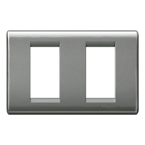 Placa modular Clasic Habit-21 2 módulos con soporte - Mercurio