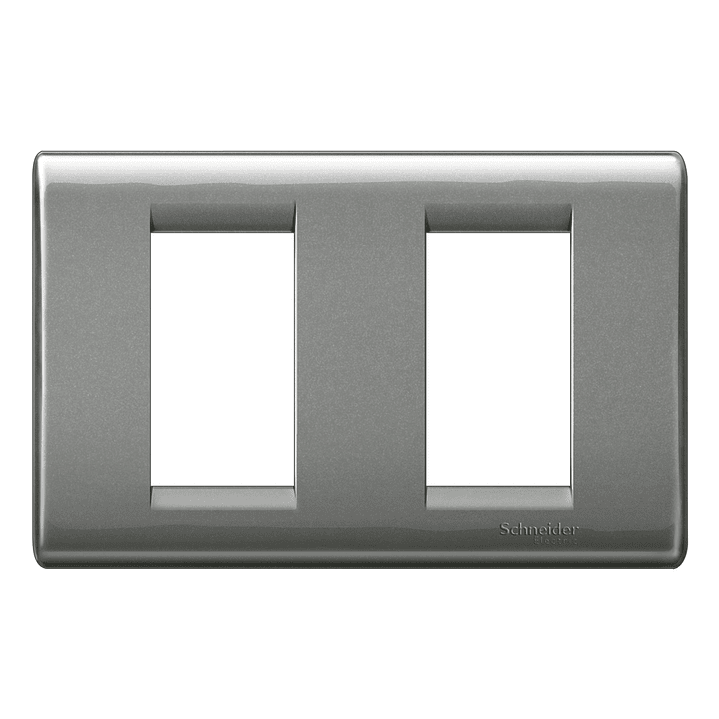 Placa modular Clasic Habit-21 2 módulos con soporte - Mercurio 1