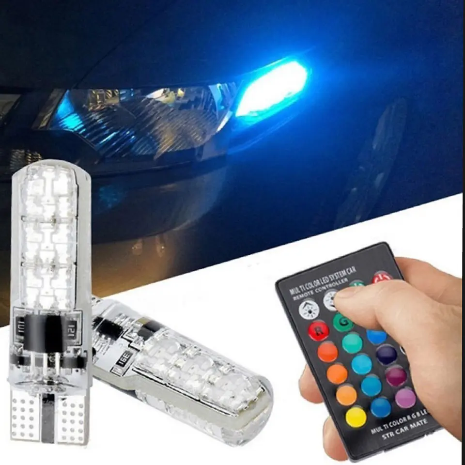 Ampolleta LED RGB para auto “cola de pescado” + control 3