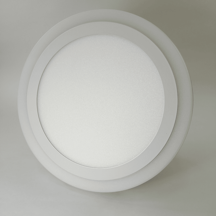 Foco panel LED 18w sobrepuesto redondo luz fria + azul / tres tiempos 2