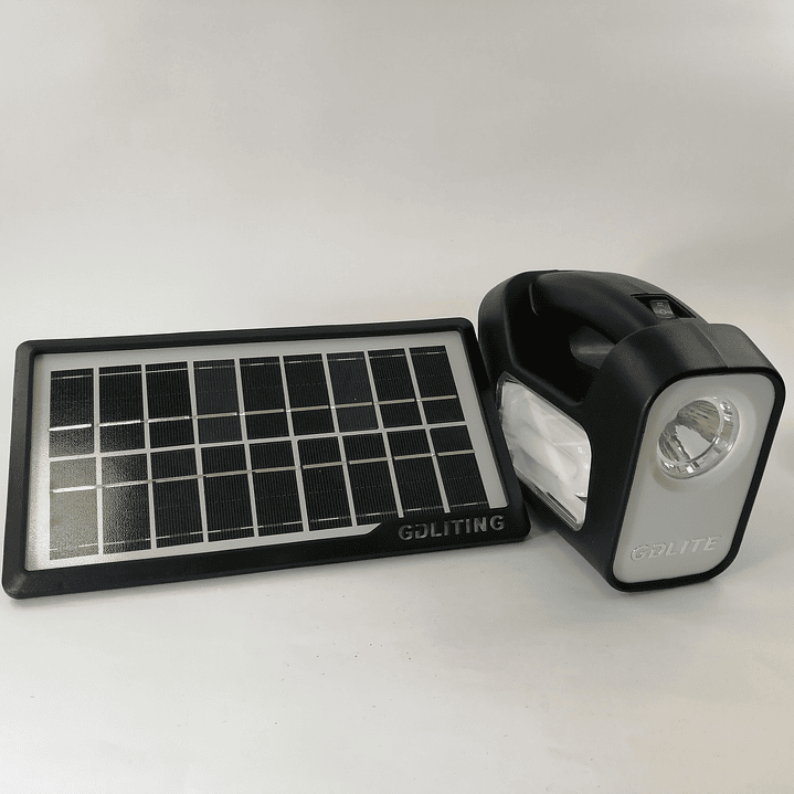 Kit solar linterna + 3 ampolletas con carga de celular. 2
