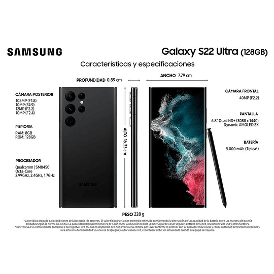 Samsung S22 Ultra 128gb 5G (Seminuevo)