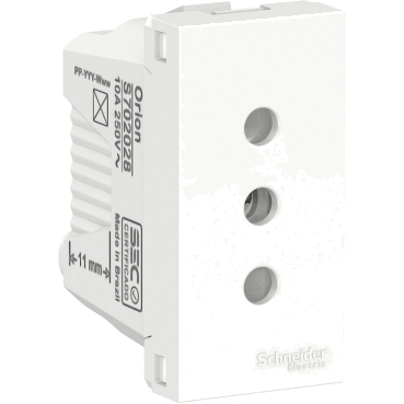 CASQUETE ARMADO TOMA CORRIENTE DOBLE 10A 250V BLANCO GENESIS MWD66180