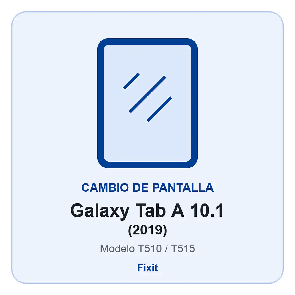 Cambio de pantalla Samsung Galaxy Tab A 10.1 (2019) (T510/T515) - Calidad original