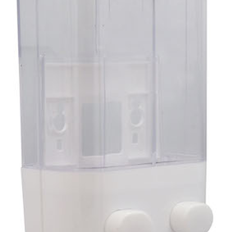 Dispensador Jabón Plástico Blanco Doble 1