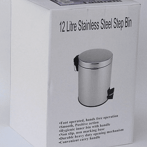 Basurero Pedal AceroInox 12 lt