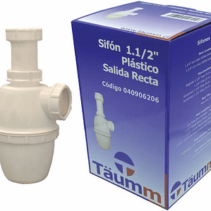 Sifón 1.1/2 Plástico Salida Recta - Caja
