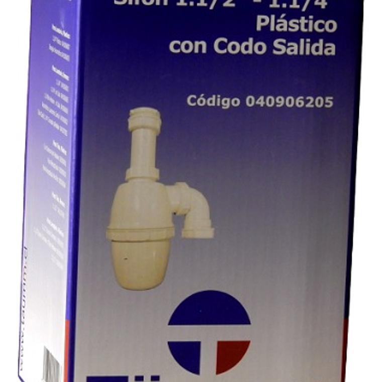 Sifón 1.1/4-1.1/2 Plástico /Codo Salida 2
