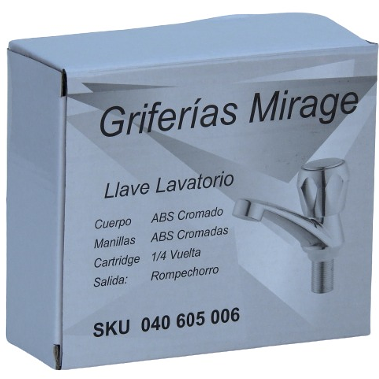 Llave Lavatorio Plástica Mirage s/Gtía 2