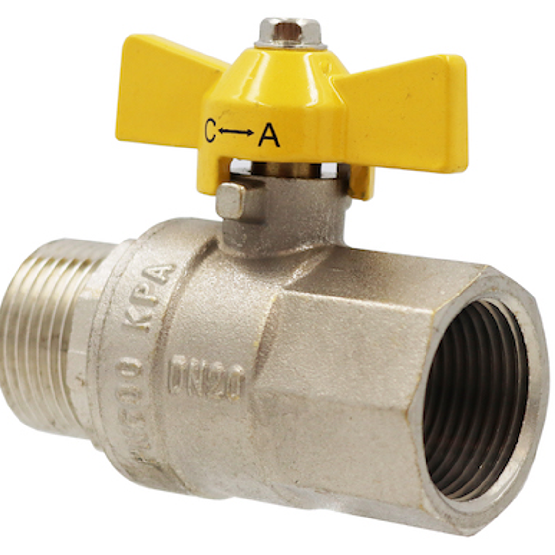 Válvula Bola Gas HI-HE 3/4 Man.Mariposa 1