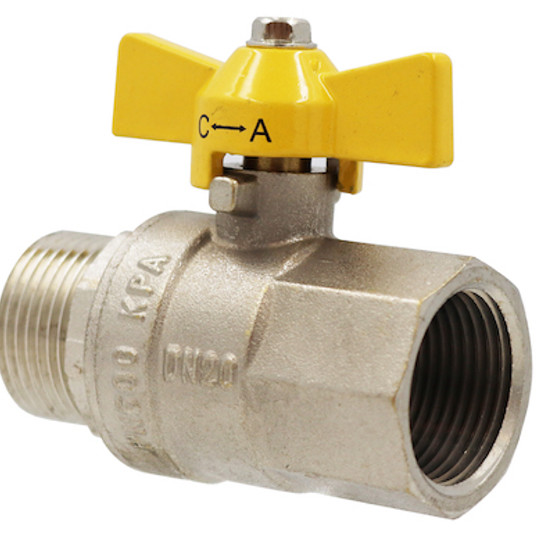 Válvula Bola Gas HI-HE 3/4 Man.Mariposa 1