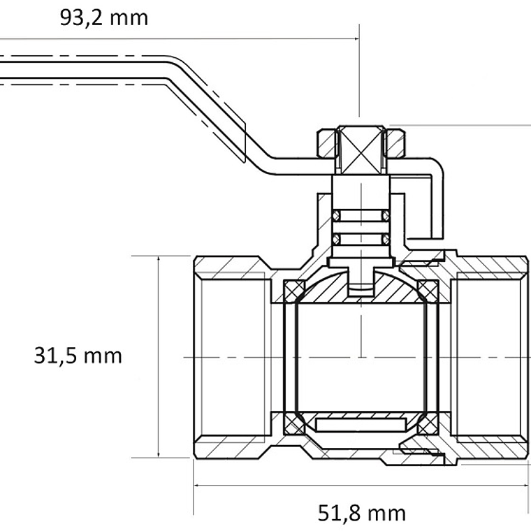 Válvula Bola Pesada 1/2