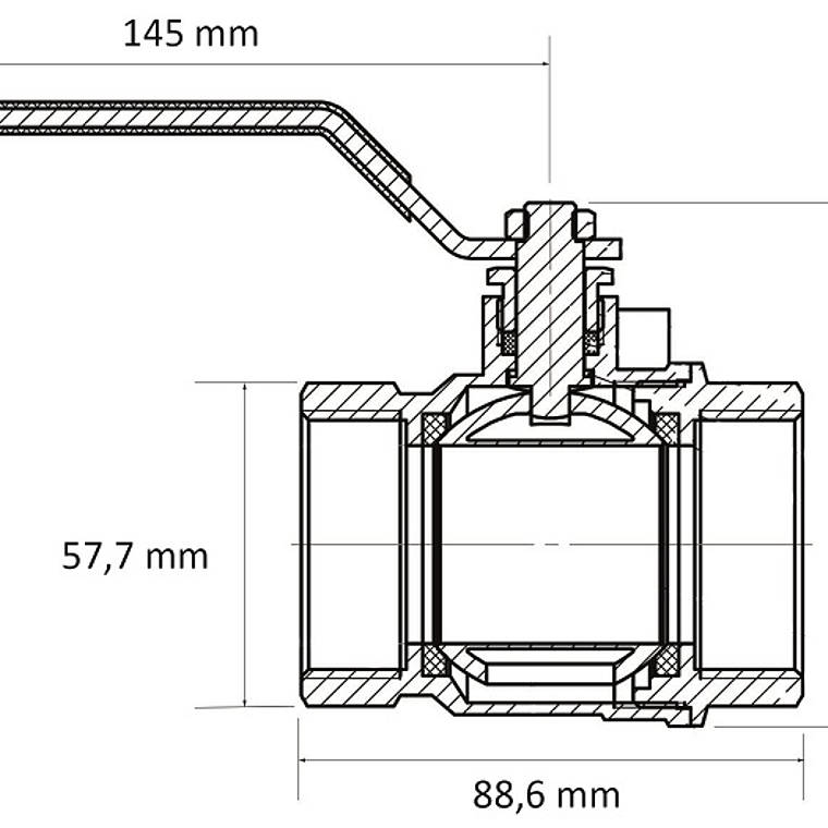 Válvula Bola Pesada 1.1/2