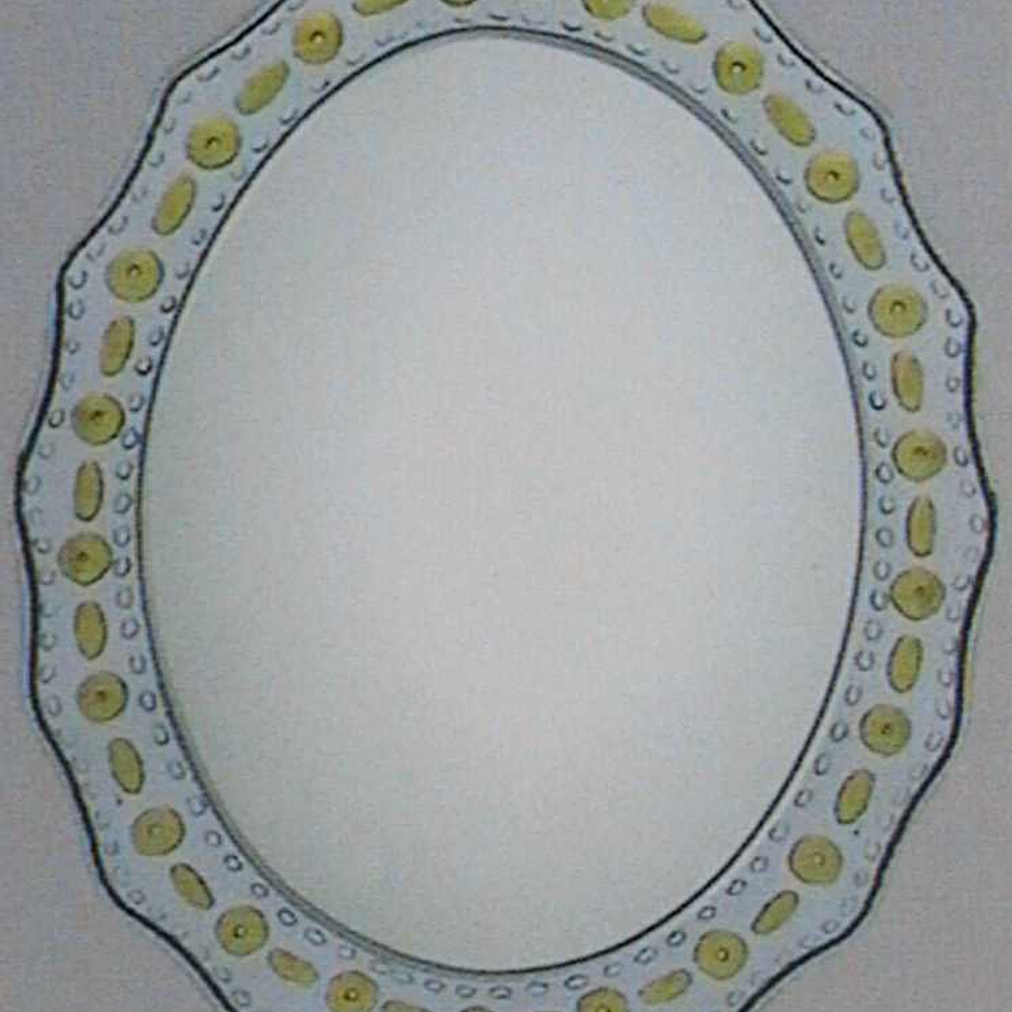 Espejo 60x80 Ovalado Puntos Amarillos 1