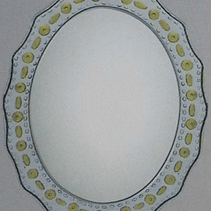 Espejo 60x80 Ovalado Puntos Amarillos