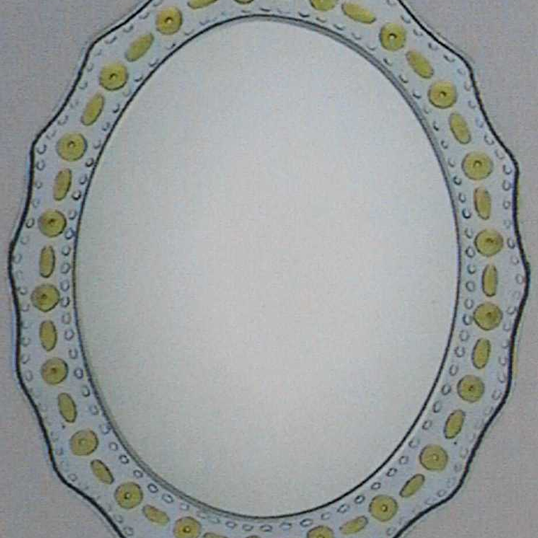 Espejo 60x80 Ovalado Puntos Amarillos 1