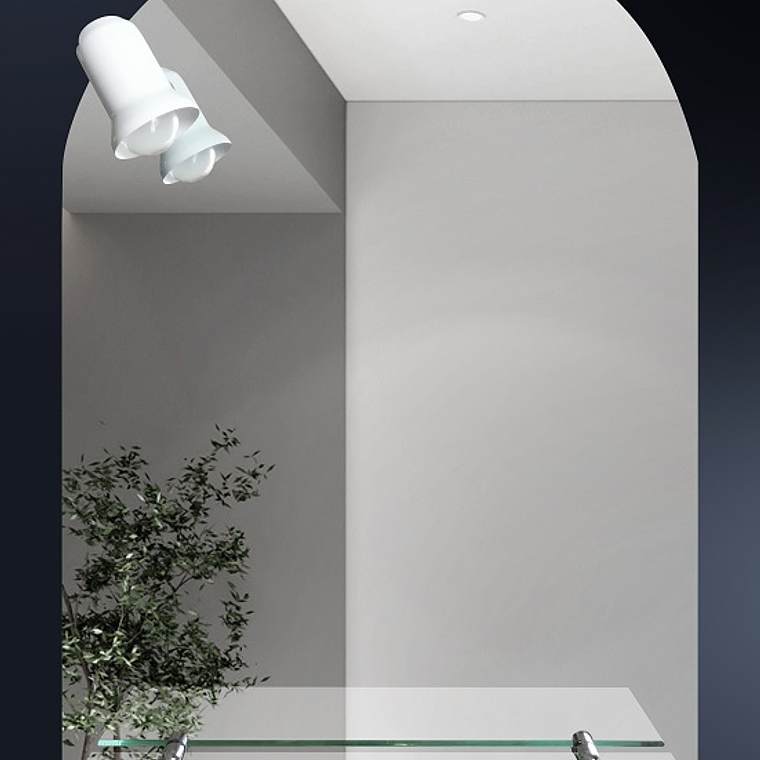 Espejo 50x70 Ret-1/2 Pt. /Repisa y luz 1