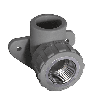 CODO 90º PP-R CON SOPORTE HI METÁLICO – 20mm x 1/2″