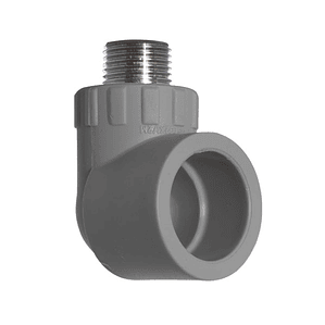 CODO 90º PP-R FUSIÓN HE METÁLICO – 25mm x 1/2″