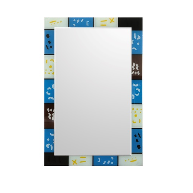 Espejo 60x90 Rectangula Borde AzulCelest 1