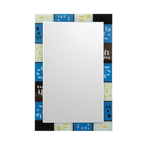 Espejo 60x90 Rectangula Borde AzulCelest