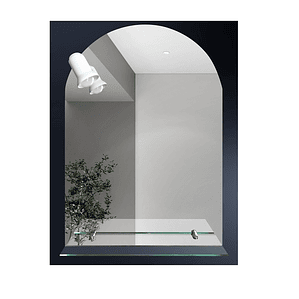 Espejo 50x70 Ret-1/2 Pt. /Repisa y luz