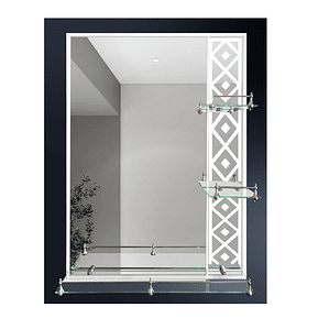 Espejo 80x60 c/Repisas (abajo y 2 lado)