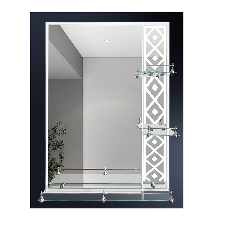 Espejo 80x60 c/Repisas (abajo y 2 lado) 1