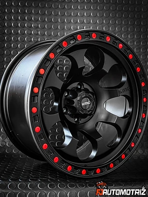  Llantas 17x9 6x114 ET 0 KMC Negra Mate ( 4 LLANTAS )