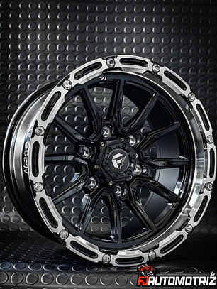 llantas 16x8.5  6x139.7 Fuel Negra/Crom. (SET 4 UN)